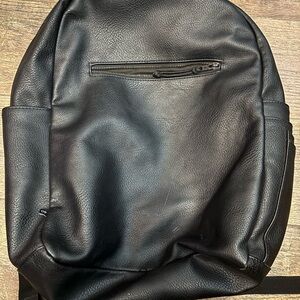 Express Black Leather Men's Backpack
